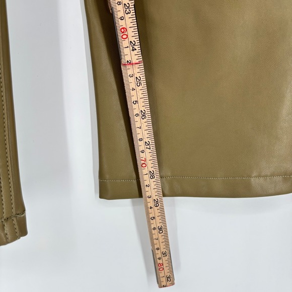 Abercrombie & Fitch 90s Straight Vegan Leather Pants Sz 30 Green Ultra High Rise - Picture 11 of 11